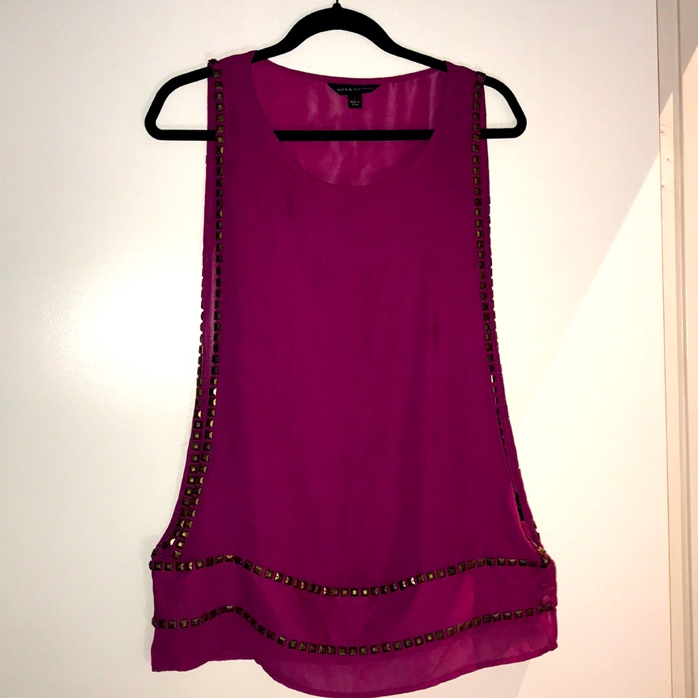 Pink top.